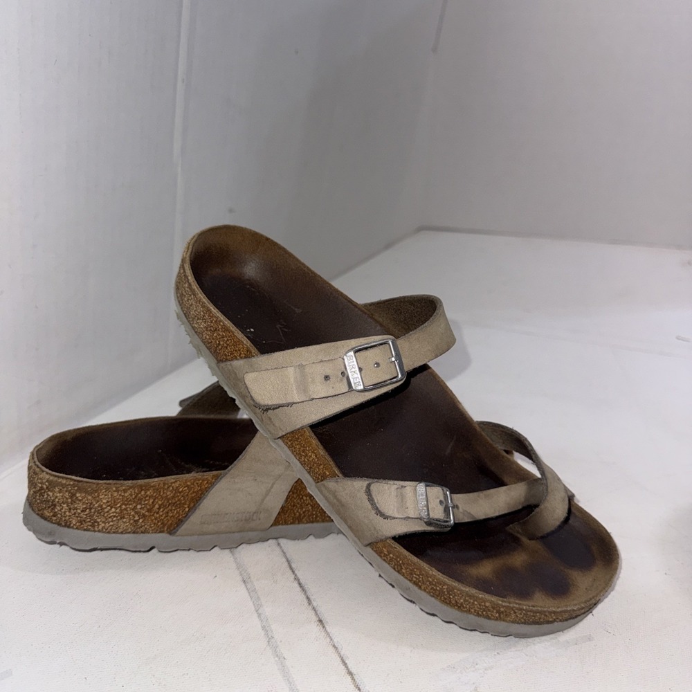 Birkenstock Gray Leather Outdoor Gorpcore Cork Footbed Sandals Women's Size 40